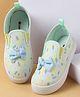 Cute Walk by Babyhug Slip On Casual Shoes with Bow Applique & Lemon Print - Light Green