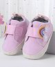 Cute Walk by Babyhug Velcro Closure Booties with Rainbow Theme Applique - Pink