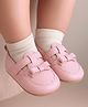 Cute Walk by Babyhug Velcro Closure Booties with Bow Applique -  Pink