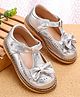 Babyoye Velcro Closure Ballerina With Bow Applique - Silver