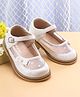 Babyoye Velcro Closure Ballerina With Bow Applique & Heart Detailing - White
