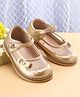 Babyoye Velcro Closure Ballerina With Bow Applique & Heart Detailing - Golden