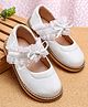 Babyoye Slip On Ballerina With Bow Applique - White