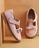 Babyoye Velcro Closure Solid Coloured  Casual Shoes With Bow Applique - Pink
