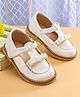 Babyoye Velcro Closure Solid Coloured  Casual Shoes With Bow Applique - White