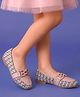 Pine Kids Slip On Ballerina with Applique with Monogram Print - Pink