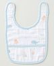 Aariro Organic Cotton Classic Muslin Bib Under the Sea - Light Blue