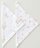 Aariro Organic Cotton Muslin Washcloth Honey Bunny - white & Pink
