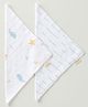 Aariro Organic Cotton Muslin Washcloth Under the Sea - White & Aqua Blue