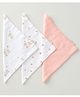 Aariro Organic Cotton Muslin Washcloth Honey Bunny (3pcs) - White & Pink