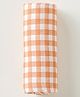 Aariro Organic Cotton Swaddle Gingham Checks Brown