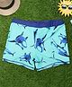 Yellow Bee Sharks Printed Shorts - Aqua Blue