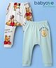 Babyoye Disney Interlock Knit Diaper Leggings With Winnie The Pooh Graphics Pack Of 2 - White & Light Blue