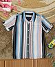 The Lion and the Fish Viscose Half Sleeves Striped Shirt - Pink & Blue
