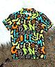 The Lion and the Fish Viscose Half Sleeves Alphabets Printed Shirt - Multi Colour