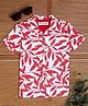 The Lion and the Fish Viscose Half Sleeves Tropical Theme Printed Shirt - Red