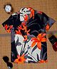 The Lion and the Fish Viscose Half Sleeves Floral Printed Shirt - Blossom Grey