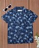 The Lion and the Fish Denim Half Sleeves Trees Printed Shirt - Oxford Blue