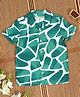 The Lion and the Fish Half Sleeves Zaraffah Printed Shirt - Dark Green