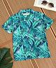 The Lion and the Fish Viscose Half Sleeves Tropical Theme Printed Shirt - Tropical Blue