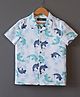 The Lion and the Fish Half Sleeves Dolphin Printed Shirt - Luna White