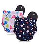 Devico Leakage Proof Reusable Cloth Diaper With 5 Layer High absorbent Pad Pack of 2- Black