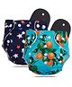 Devico Leakage Proof Reusable Cloth Diaper With 5 Layer High absorbent Pad Pack of 2- Black
