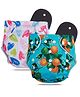 Devico Leakage Proof Reusable Cloth Diaper With 5 Layer High absorbent Pad Pack of 2- Black