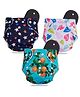 Devico Leakage Proof Reusable Cloth Diaper With 5 Layer High absorbent Pad Pack of 3- Black