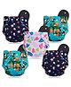 Devico Leakage Proof Reusable Cloth Diaper With 5 Layer High absorbent Pad Pack of 5- Black