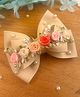 Little Tresses Floral Applique Detailed Pearls Embellished Hair Clip - Cream