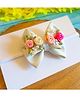 Little Tresses Floral Applique Detailed Pearls Embellished Headband - White