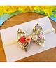 Little Tresses Floral Applique Detailed Pearls Embellished Headband - Golden