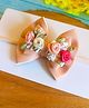 Little Tresses Floral Applique Detailed Pearls Embellished Headband - Peach