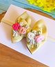 Little Tresses Floral Applique Detailed Pearls Embellished Headband - Yellow