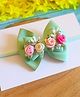 Little Tresses Floral Applique Detailed Pearls Embellished Headband - Mint Green