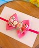 Little Tresses Bow & Floral Applique Detailed With Pearls Embellished Headband - Pink