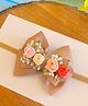 Little Tresses Bow & Floral Applique Detailed With Pearls Embellished Headband - Camel Brown