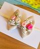 Little Tresses Bow & Floral Applique Detailed With Pearls Embellished Headband - Cream