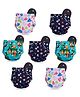 Devico Leakage Proof Reusable Cloth Diaper With 5 Layer High absorbent Pad Pack of 7- Black