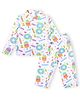 The Mom Store Cotton Knit Full Sleeves Donuts & Ice Cream Printed Coordinating Night Suit Set - Multi Colour