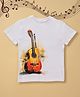 PURPLE UNITED KIDS Single Jersey Half Sleeves Brand Name & Guitar Printed Tee - White