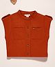 PURPLE UNITED KIDS Poplin Cap Sleeves Solid Top - Dark Orange