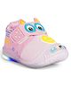 Chiu Animal Designed & Striped With Velcro Closure LED Shoes - Peach