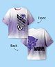 Pine Kids Marvel Single Jersey Knit Half Drop Shoulder Sleeves T-Shirt with Front & Back Black Panther Graphics & Badge Detailing - White & Purple