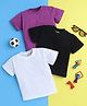Knitting Doodles Pure Cotton Pack Of 3 Half Sleeves Solid Tees - Purple Black & White