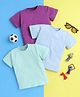 Knitting Doodles Pure Cotton Pack Of 3 Half Sleeves Solid Tees - Purple Light Blue & Sea Green
