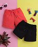 Knitting Doodles Pure Cotton Pack Of 2 Solid Shorts - Pink & Black