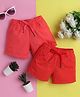 Knitting Doodles Pure Cotton Pack Of 2 Solid Shorts - Red & Pink
