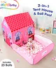 Intellibaby 2-in-1 Tent House & Ball Pool - Pretty Princess| 25 Balls |Safe & Soft Pit for Toddlers | Spacious,Lightweight & Portable| Easy to Set-up | Indoor & Outdoor Play |BIS Approved |For Gifting